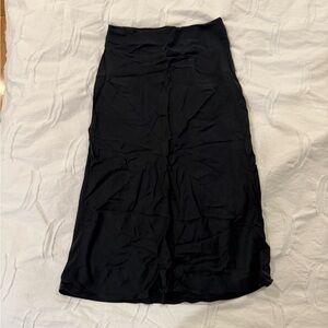 Quince 100% Washable Silk Maxi Skirt Black